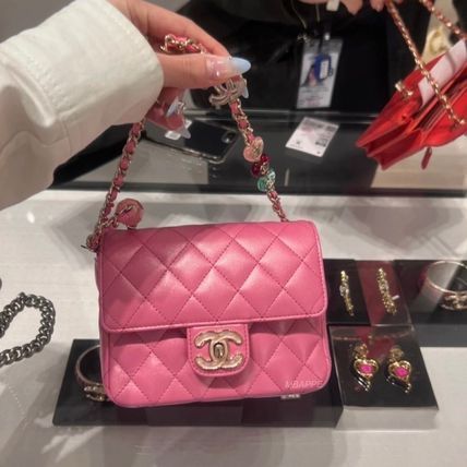 Chanel pink square discount mini